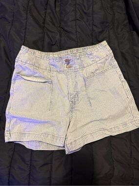 Maurices High-Rise Narrow Blue and White Striped Shorts